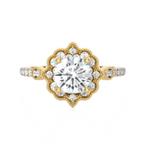 1 1/3 ctw Round Lab Grown Diamond Halo Engagement Ring