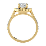 1 1/3 ctw Round Lab Grown Diamond Halo Engagement Ring