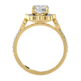1 1/3 ctw Round Lab Grown Diamond Halo Engagement Ring
