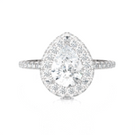 1 5/8 ctw Pear-Shaped Lab Grown Diamond Halo Engagement Ring