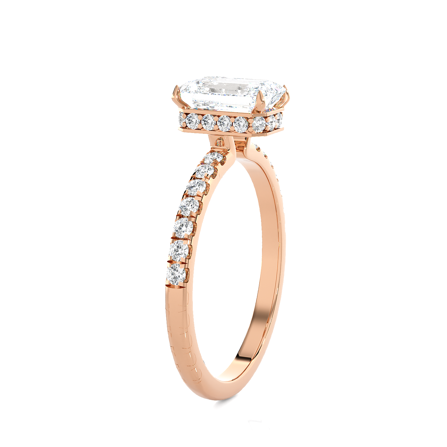 2 5/8 ctw Emerald-Cut Lab Grown Diamond Side Stone Engagement Ring