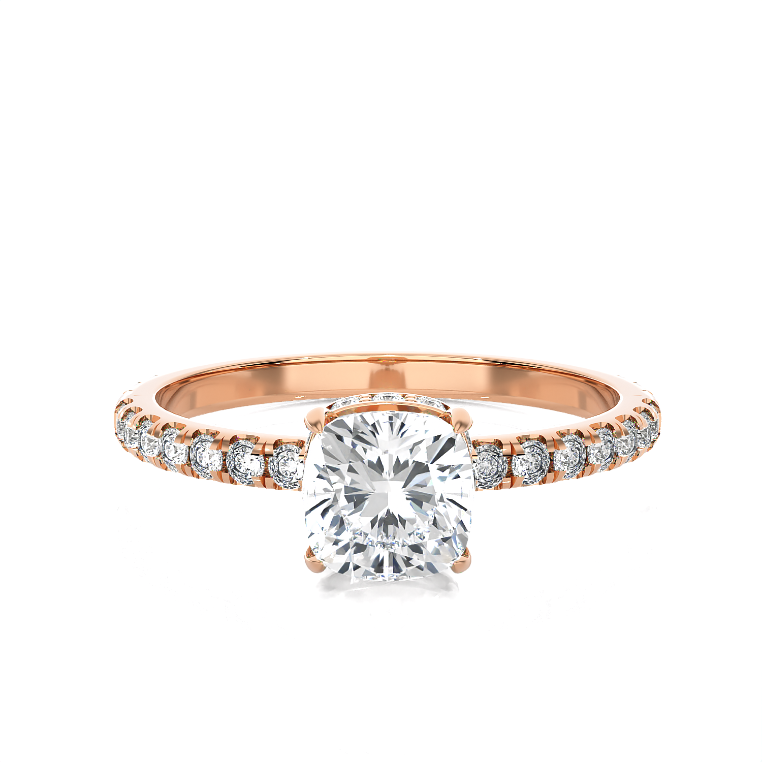 1 3/8 ctw Princess-Cut Lab Grown Diamond Side Stone Engagement Ring