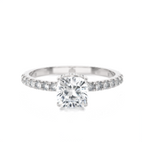 1 3/8 ctw Princess-Cut Lab Grown Diamond Side Stone Engagement Ring