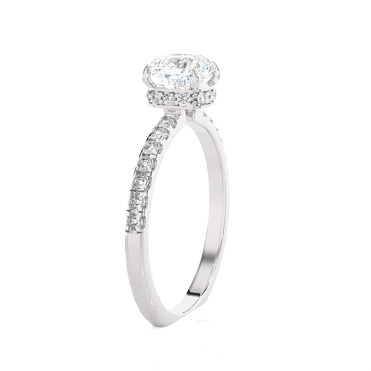 1 3/8 ctw Princess-Cut Lab Grown Diamond Side Stone Engagement Ring