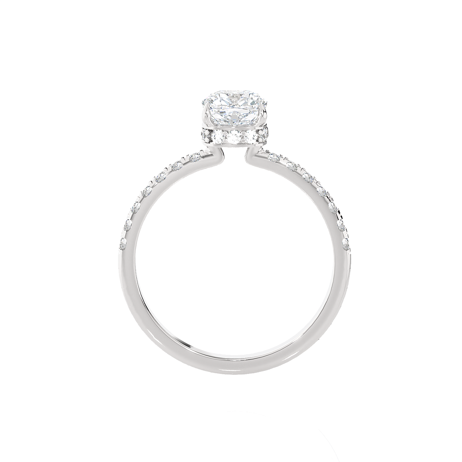 1 3/8 ctw Princess-Cut Lab Grown Diamond Side Stone Engagement Ring