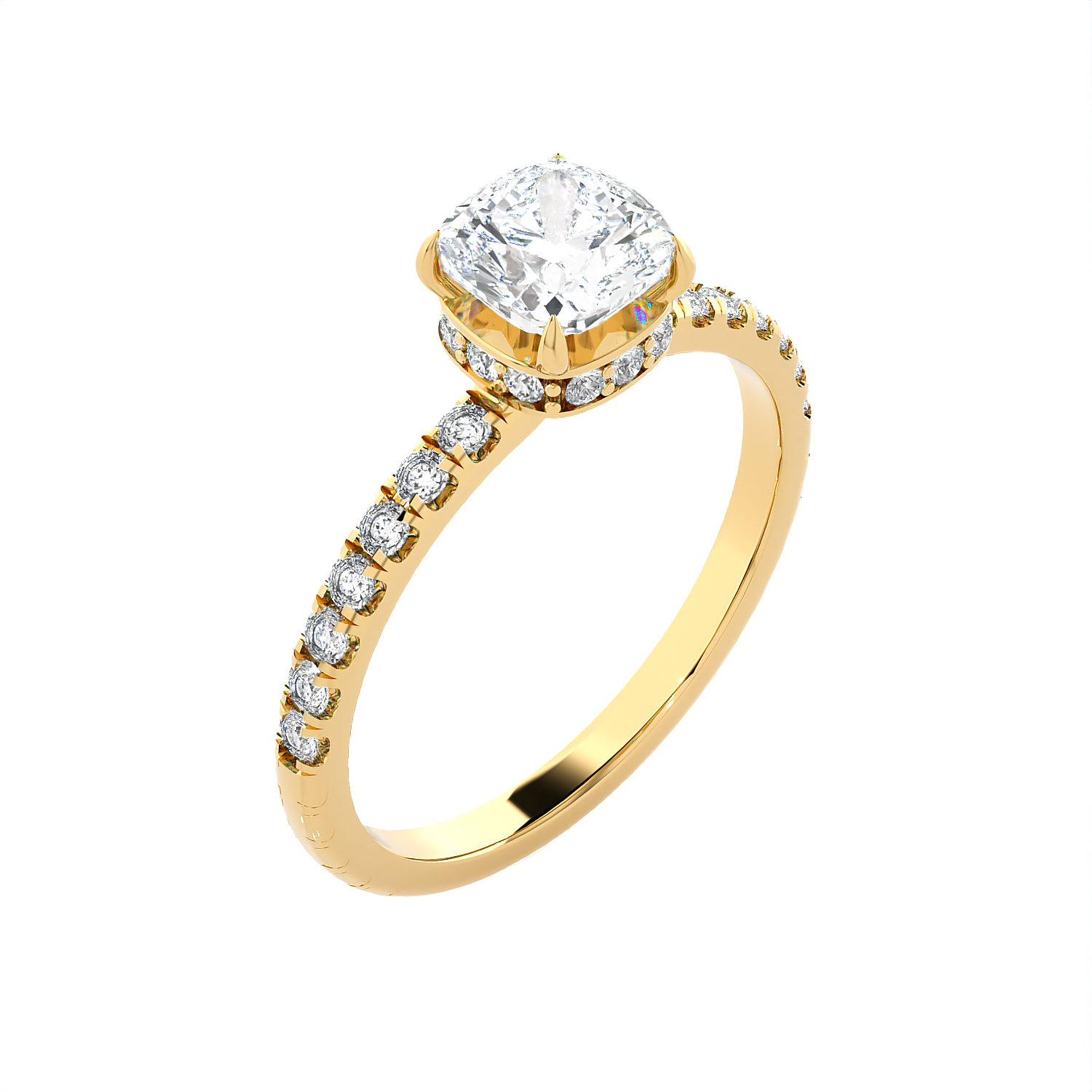 1 3/8 ctw Princess-Cut Lab Grown Diamond Side Stone Engagement Ring
