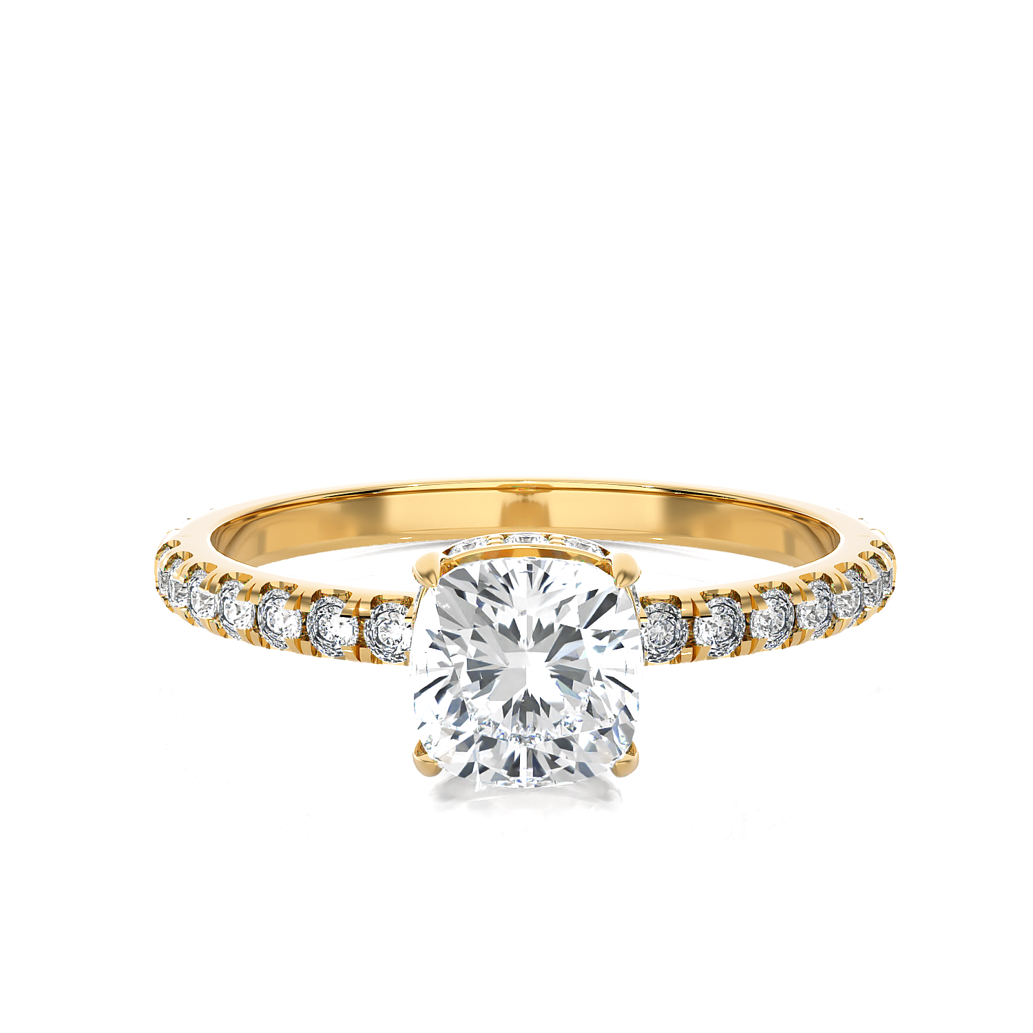 1 3/8 ctw Princess-Cut Lab Grown Diamond Side Stone Engagement Ring