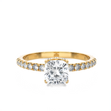 1 3/8 ctw Princess-Cut Lab Grown Diamond Side Stone Engagement Ring