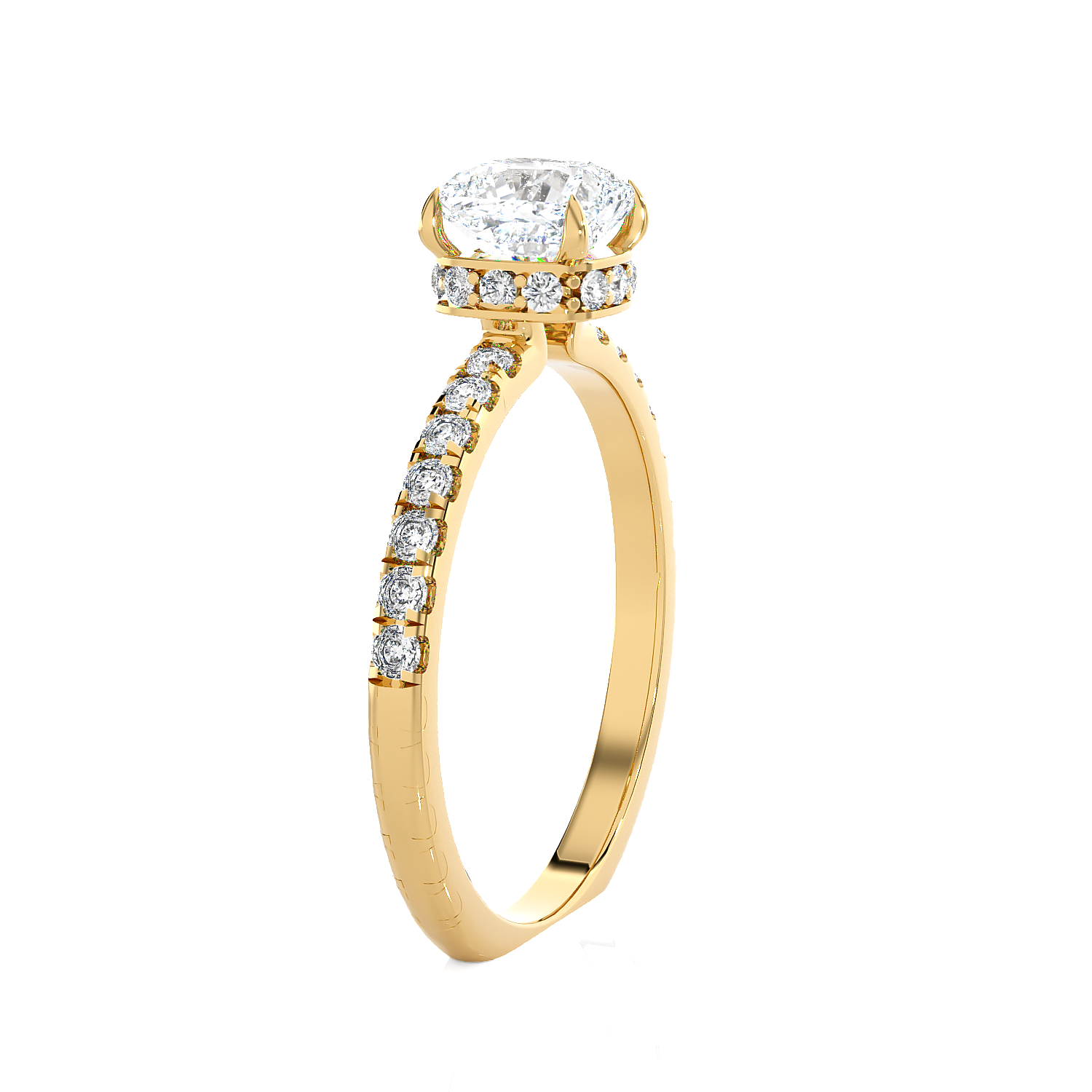 1 3/8 ctw Princess-Cut Lab Grown Diamond Side Stone Engagement Ring