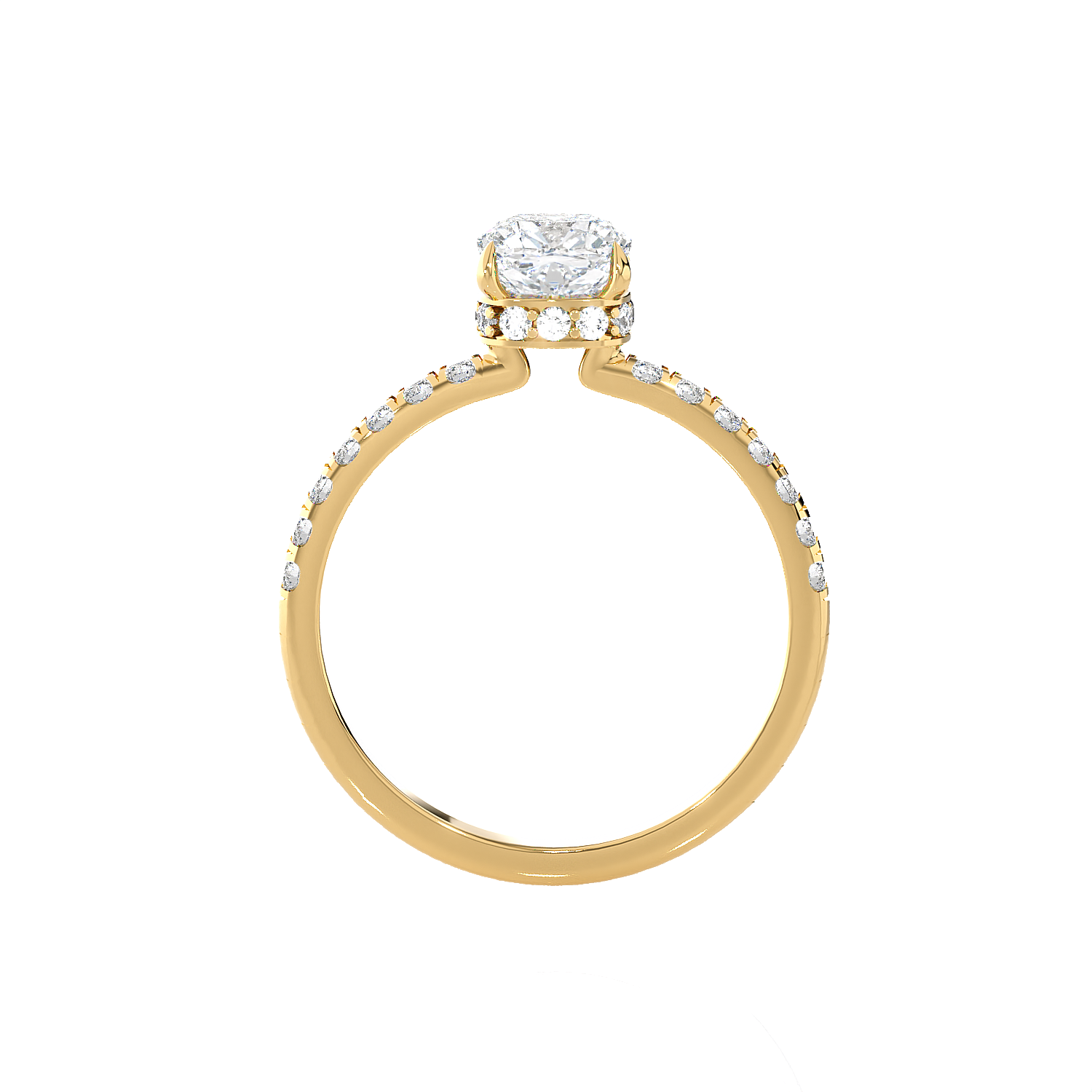 1 3/8 ctw Princess-Cut Lab Grown Diamond Side Stone Engagement Ring