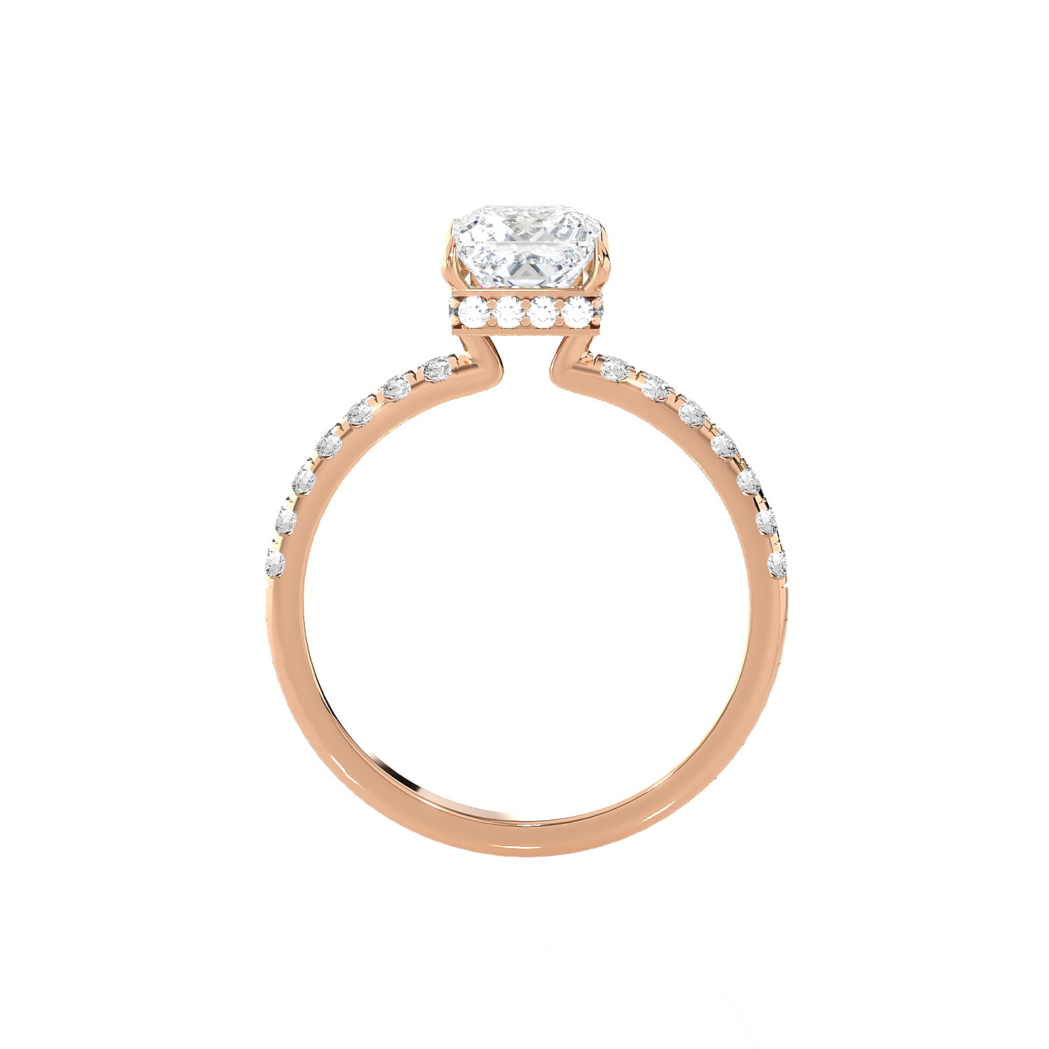 2 1/3 ctw Princess-Cut Lab Grown Diamond Side Stone Engagement Ring