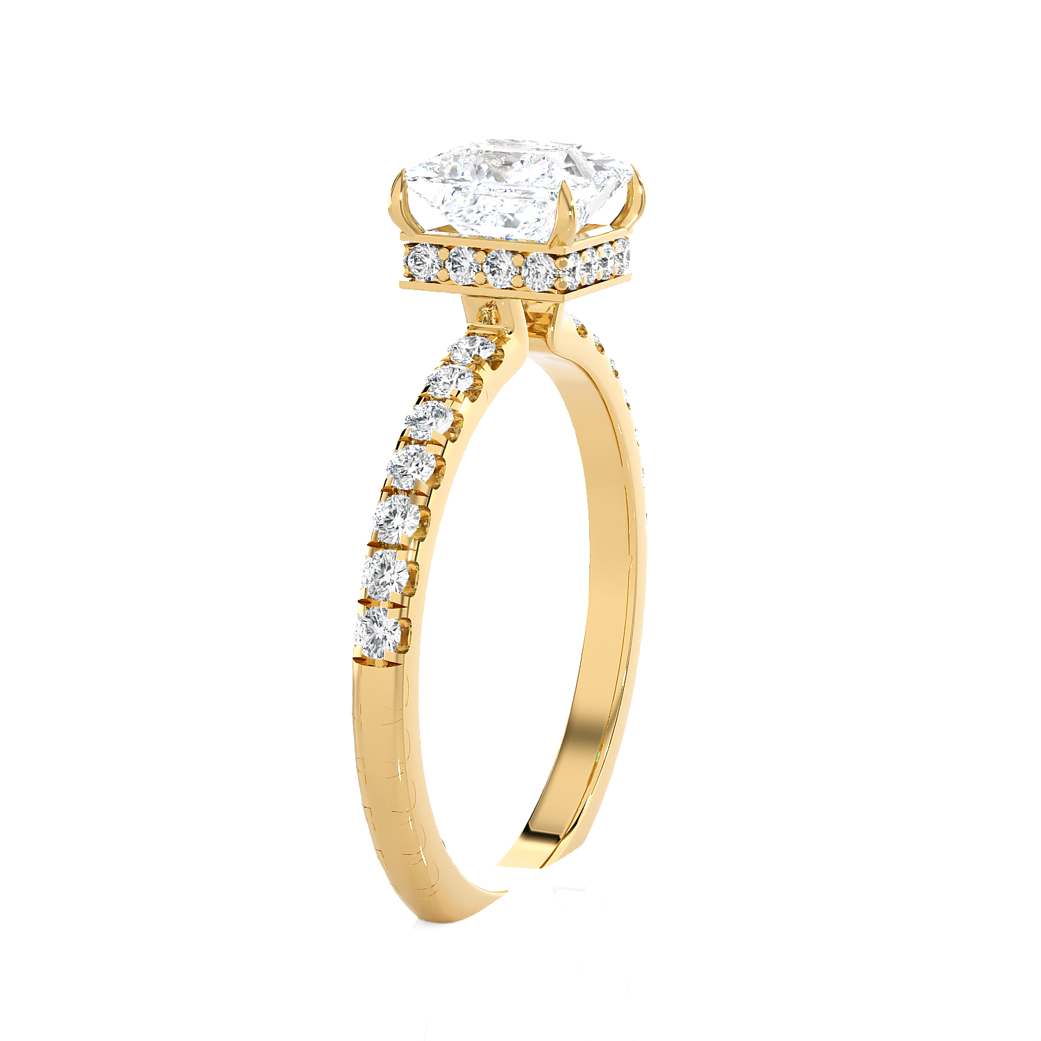 2 1/3 ctw Princess-Cut Lab Grown Diamond Side Stone Engagement Ring