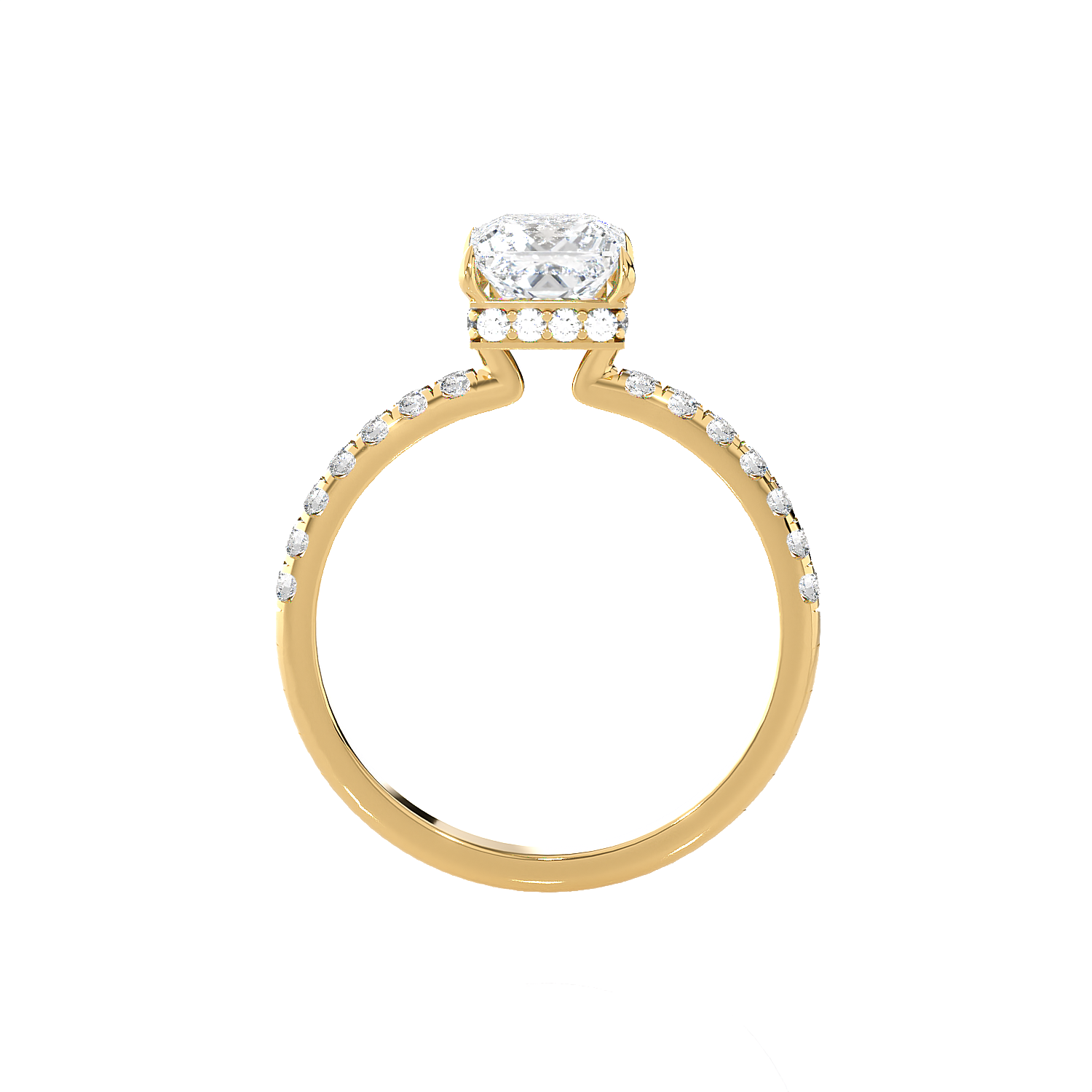 2 1/3 ctw Princess-Cut Lab Grown Diamond Side Stone Engagement Ring