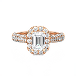 2 1/2 ctw Emerald-Cut Lab Grown Diamond Halo Engagement Ring