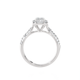 2 1/2 ctw Emerald-Cut Lab Grown Diamond Halo Engagement Ring