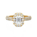 2 1/2 ctw Emerald-Cut Lab Grown Diamond Halo Engagement Ring