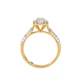2 1/2 ctw Emerald-Cut Lab Grown Diamond Halo Engagement Ring