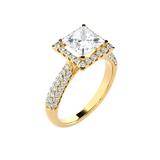 1 1/2 ctw Princess-Cut Lab Grown Diamond Halo Engagement Ring