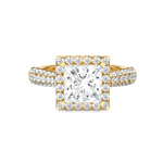 1 1/2 ctw Princess-Cut Lab Grown Diamond Halo Engagement Ring