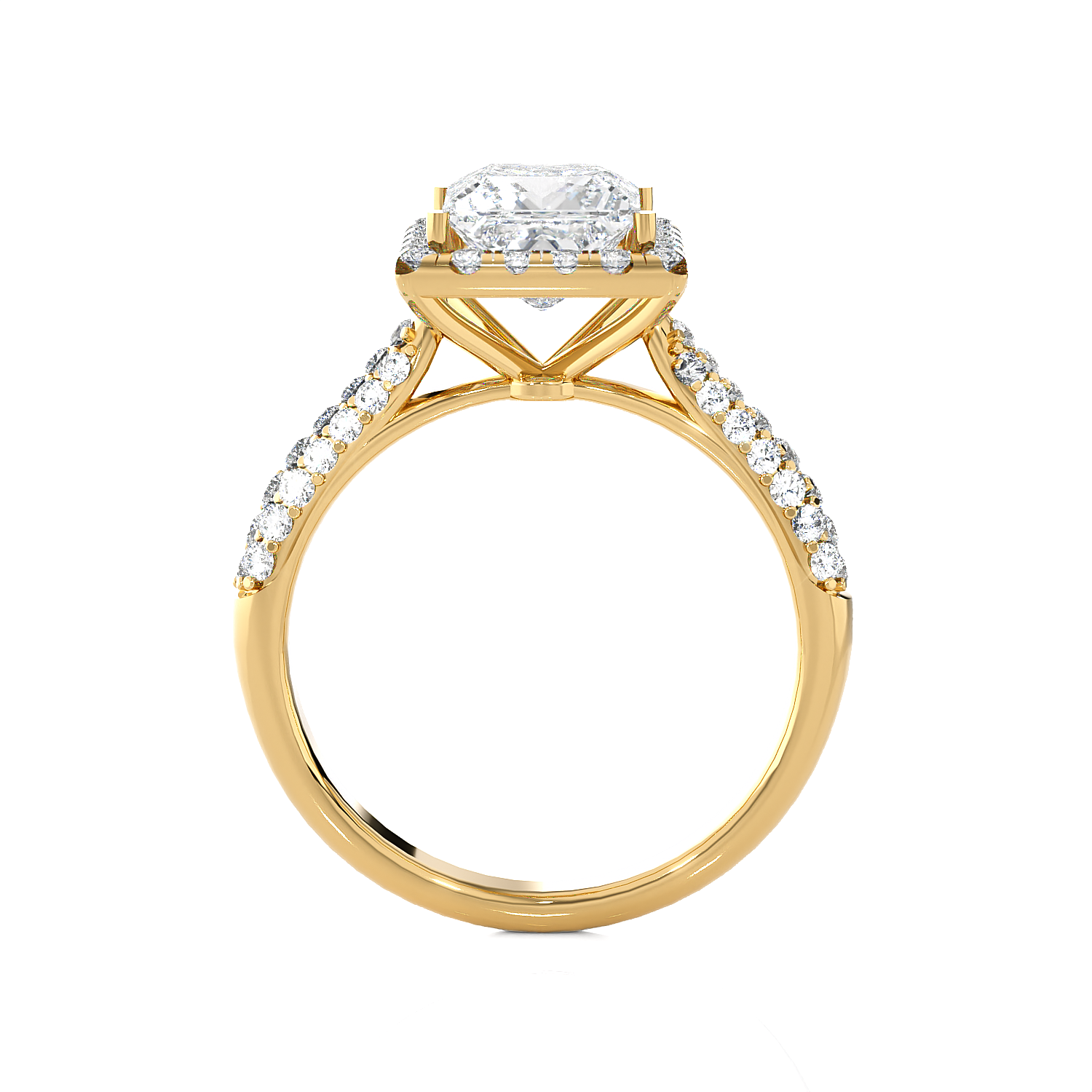 1 1/2 ctw Princess-Cut Lab Grown Diamond Halo Engagement Ring