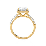 1 1/2 ctw Princess-Cut Lab Grown Diamond Halo Engagement Ring