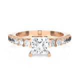 Princess-Cut Lab Grown Diamond Side Stone Engagement Ring