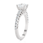 Princess-Cut Lab Grown Diamond Side Stone Engagement Ring