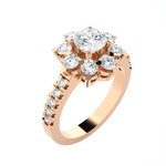 1 3/4 ctw Round Lab Grown Diamond Side Stone Engagement Ring