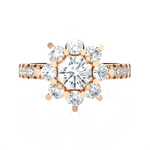 1 3/4 ctw Round Lab Grown Diamond Side Stone Engagement Ring