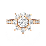 1 3/4 ctw Round Lab Grown Diamond Side Stone Engagement Ring
