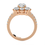 1 3/4 ctw Round Lab Grown Diamond Side Stone Engagement Ring