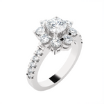 1 3/4 ctw Round Lab Grown Diamond Side Stone Engagement Ring
