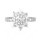 1 3/4 ctw Round Lab Grown Diamond Side Stone Engagement Ring