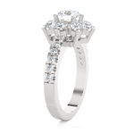 1 3/4 ctw Round Lab Grown Diamond Side Stone Engagement Ring