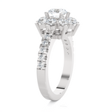 1 3/4 ctw Round Lab Grown Diamond Side Stone Engagement Ring