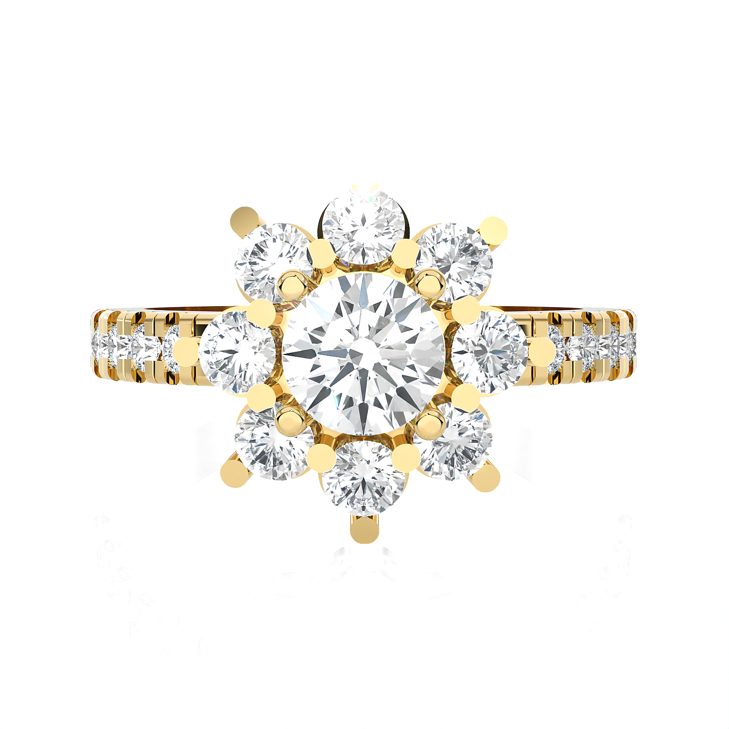 1 3/4 ctw Round Lab Grown Diamond Side Stone Engagement Ring