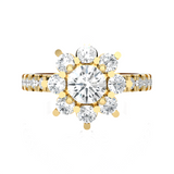 1 3/4 ctw Round Lab Grown Diamond Side Stone Engagement Ring