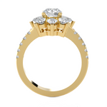 1 3/4 ctw Round Lab Grown Diamond Side Stone Engagement Ring