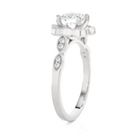 Round Lab Grown Diamond Halo Engagement Ring