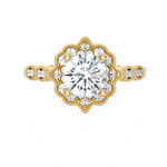 Round Lab Grown Diamond Halo Engagement Ring