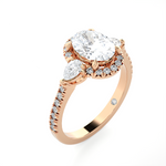 2 1/5 ctw Oval Lab Grown Diamond Halo Engagement Ring