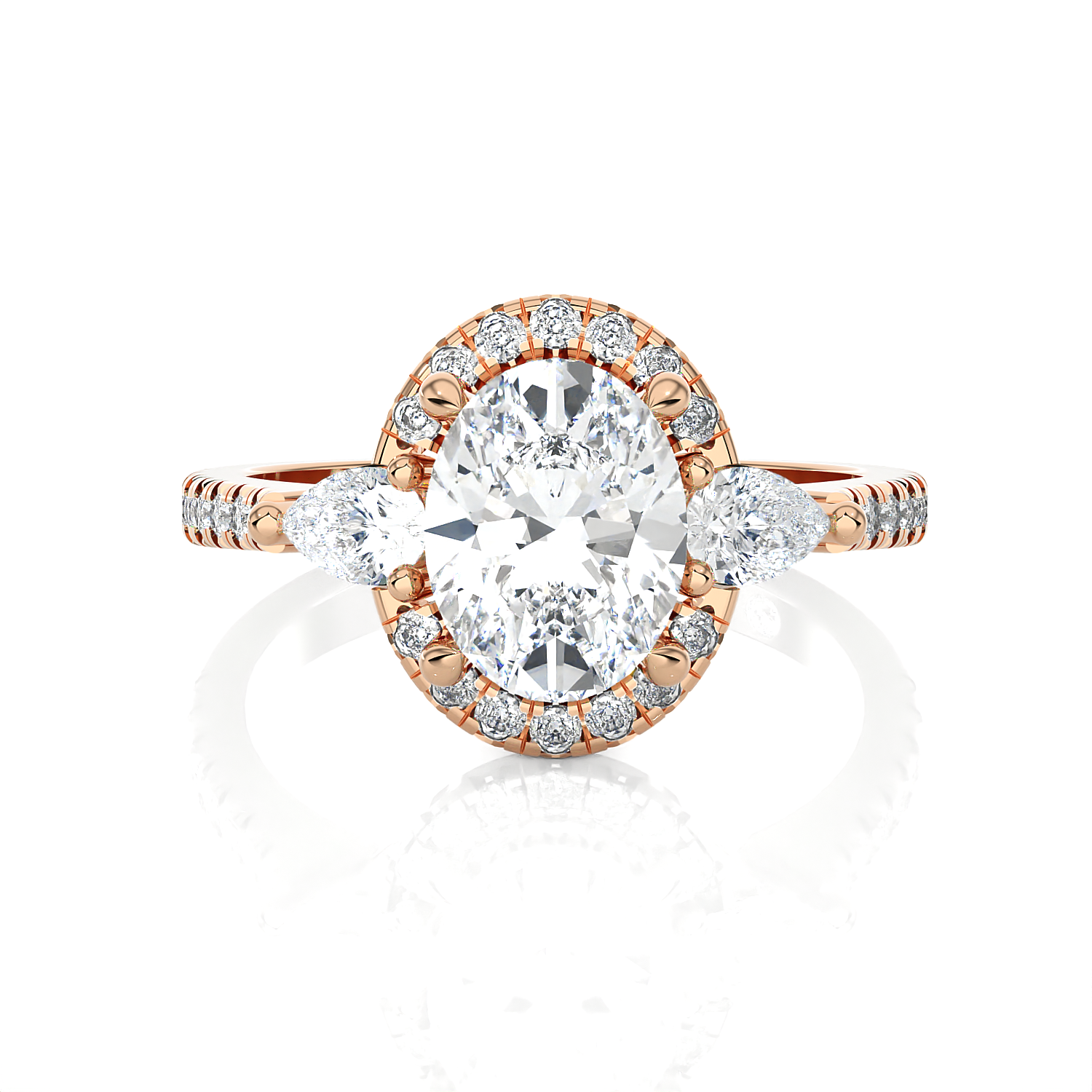 2 1/5 ctw Oval Lab Grown Diamond Halo Engagement Ring