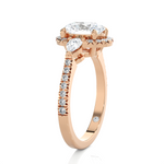 2 1/5 ctw Oval Lab Grown Diamond Halo Engagement Ring