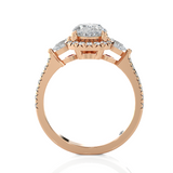 2 1/5 ctw Oval Lab Grown Diamond Halo Engagement Ring