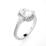 2 1/5 ctw Oval Lab Grown Diamond Halo Engagement Ring