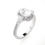 2 1/5 ctw Oval Lab Grown Diamond Halo Engagement Ring