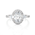 2 1/5 ctw Oval Lab Grown Diamond Halo Engagement Ring
