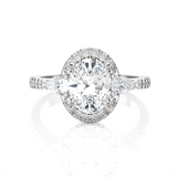 2 1/5 ctw Oval Lab Grown Diamond Halo Engagement Ring