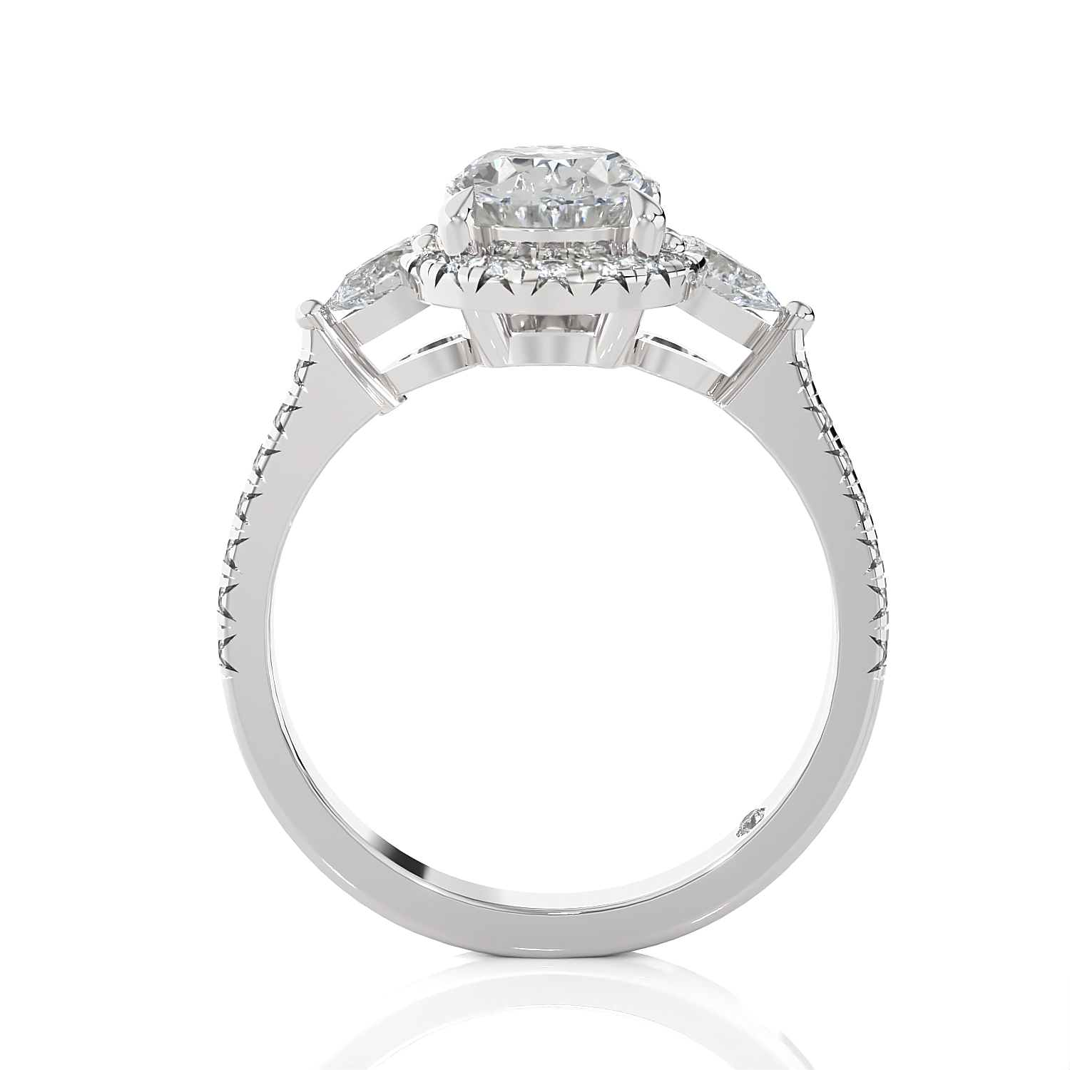 2 1/5 ctw Oval Lab Grown Diamond Halo Engagement Ring