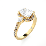 2 1/5 ctw Oval Lab Grown Diamond Halo Engagement Ring